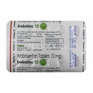 エンドブロック (アンブリセンタン) 10mg 錠剤裏面