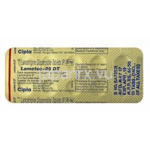 ラメテック (ラモトリジン) 25mg 錠剤裏面