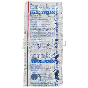 エタンシラート, エタシル Ethasyl 250mg 錠 包装