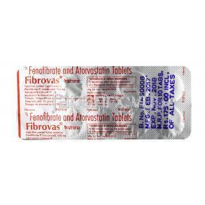ファイブロバス, アトルバスタチン 10mg / フェノフィブラート 160mg, 錠剤, シート情報