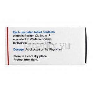 ワルフ (ワルファリン) 1mg 
 成分