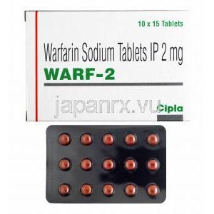 ワルフ (ワルファリン) 2mg 
 箱、錠剤