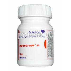 アトコール (アトルバスタチン) 10mg 箱、錠剤 30錠入りボトル