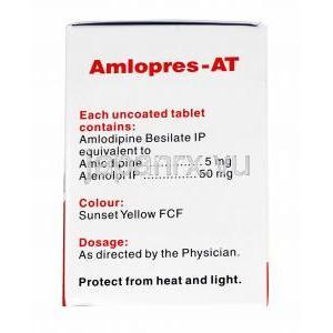 アムロプレス AT (アムロジピン/ アテノロール 50mg) 成分