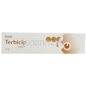 テルビナフィン (ラミシールジェネリック), Terbicip, 1% 10グラム クリーム (Cipla) 箱