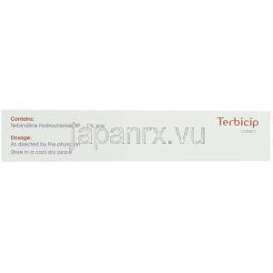 テルビナフィン (ラミシールジェネリック), Terbicip, 1% 10グラム クリーム (Cipla) 成分
