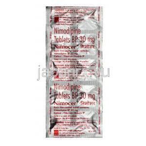 ニモサー, ニモジピン 30 mg,錠剤,シート情報