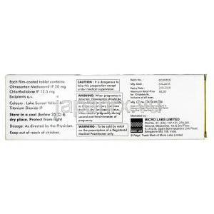 オルマト CT,オルメサルタン　20mg / クロルタリドン  12.5mg, 錠剤, 箱情報