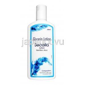 セカリア ローション ,グリセリン 15% w/w ローション 100 ml, ボトル表面