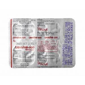 レボルブ (レボフロキサシン) 500mg 錠剤裏面