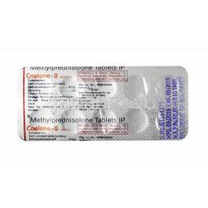 コエロン (メチルプレドニゾロン) 8mg 錠剤裏面