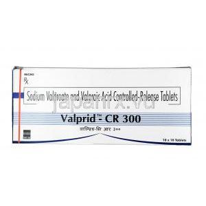 バルプリド CR, バルプロ酸ナトリウム 300 mg, 錠剤, 箱表面