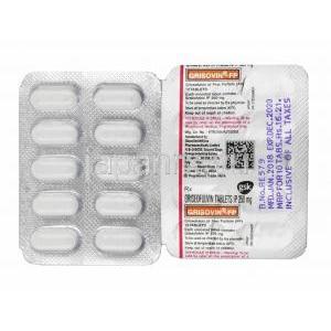 グリソビンFP,  グリセオフルビン 250mg 錠剤, シート情報