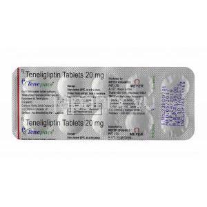 テネペース, テネリグリプチン 20mg, シート裏面情報