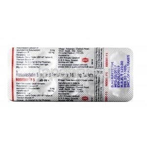 ローズディ F, フェノフィブラート 160mg / ロスバスタチン 5mg, 錠剤,シート情報