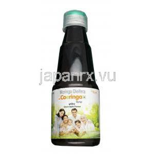 コーリンガ シロップ(青りんご味), モリンガ・オレイフィラ, ビタミン各種、鉄分,50mg, シロップ 175ml, ボトル表面 