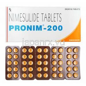 プロニム (ニメスリド) 200mg 箱、錠剤