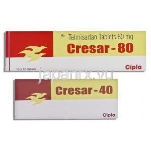 テルミサルタン（ミカルディスジェネリック）, Cresar 40mg / 80mg 錠 (Cipla)