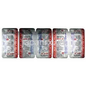 ゾスタ,シンバスタチン 20 mg, 錠剤, シート情報