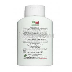 セバメド アンチドライ リバイタライジングシャンプー,シャンプー 200 ml, ボトル情報