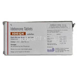 イデオックス Ideox, イデベノン 45mg, 錠 箱裏面