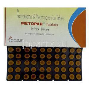 アセトアミノフェン/メトクロプラミド, メトパー METOPAR 500mg/ 5mg 錠 (COSME FARMA)