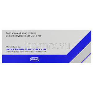 セルギン, セレギリン  5 mg 錠 Intas （製造元データ）