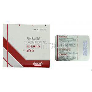 ゾニミド, ゾニサミド  Zonimid 100mg カプセル (Indas)