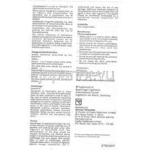 ヒヨスチン / ブチルブロミド / アセトアミノフェン配合, Buscopan Plus, 10MG / 500MG 錠 (Boehringer Ingelheim) 情報シート2