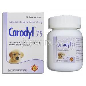 カプロフェン, カロディル Carodyl, 75mg チュアブル錠 (Sava Medicare)