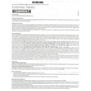エゼチミブ(ゼチーアジェネリック), Ezentia, 10mg 錠 (Sun Pharma) 情報シート1