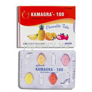 ジェネリック・バイアグラ, Kamagra, クエン酸シルデナフィル ソフトタブレット 100MG (Ajanta Pharma)