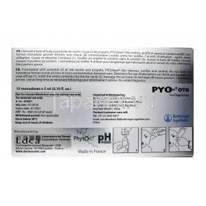 PYOクリーン OTO 犬猫用 耳洗浄剤, ピペット（スポットタイプ） 5ml X 10 回分, 箱情報