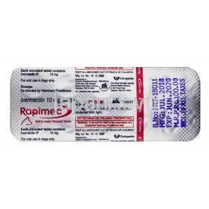ラピメック, イベルメクチン 10mg, 錠剤, シート情報