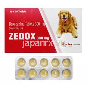 ゼドックス, ドキシサイクリン 300mg 箱、錠剤