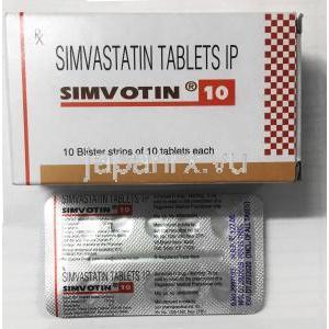 シンボチン (シンバスタチン) 10mg 箱、錠剤