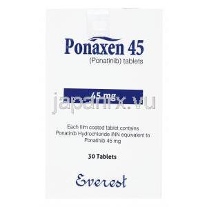 ポナクセン, ポナチニブ, 45mg, 30錠,エベレスト製薬, 箱表面