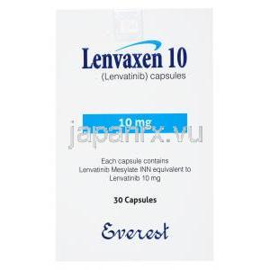 レンバクセン, レンバチニブ　10mg, 30カプセル, 製造元：エベレスト製薬, 箱表面
