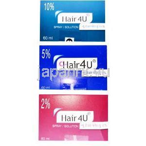ヘアフォーユー 頭皮外用液, ミノキシジル 2%, 5%, 10%, 60ml, 箱上面