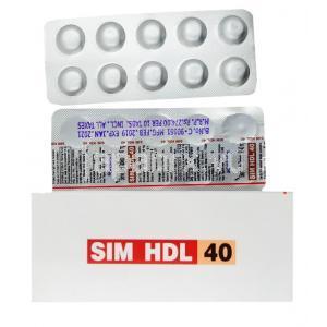 シム HDL, シンバスタチン 20mg, 箱, シート