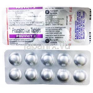 プルビクト 2, プルカロプリド 2mg, シート表面, シート裏面情報