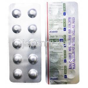 シム HDL, シンバスタチン 10mg,  シート情報