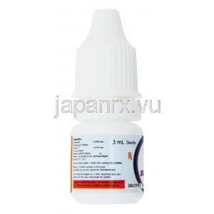 スーパーラッシュ 点眼薬 , ビマトプロスト　0.03%, 3ml, ボトル側面情報 成分