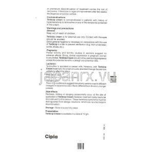 テルビナフィン (ラミシールジェネリック), Terbicip, 1% 10グラム クリーム (Cipla) 情報シート2