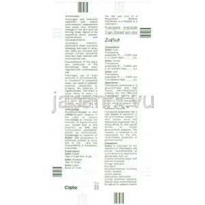 フルチカゾン（ジェネリック・クチベート）, Zoflut, 0.05% 10gm クリーム (GSK) 情報シート1