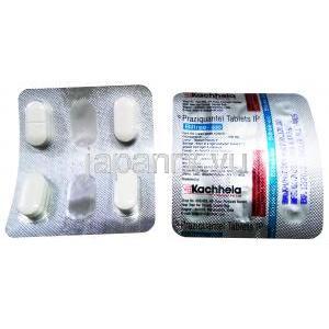 ビルツリー プラジカンテル　600mg, 2 x 4 錠, Kachhela, 錠剤シート