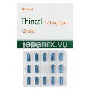 シンカル　ゼニカルジェネリック　オーリスタット 120mg カプセル　箱