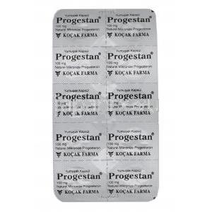 プロゲスタン (プロゲステロン) 100mg カプセル裏面