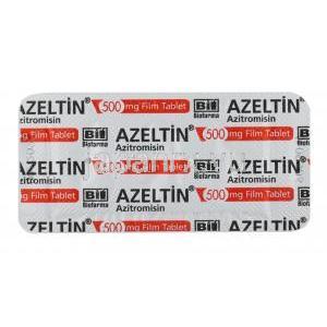 アゼルチン (アジスロマイシン) 500mg 錠剤裏面