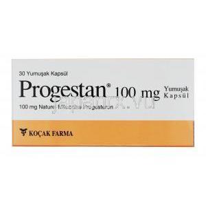 プロゲスタン (プロゲステロン) 100mg 箱前面